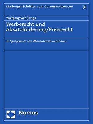 cover image of Werberecht und Absatzförderung/Preisrecht